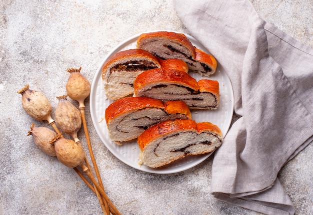 Sweet bread with poppy seeds