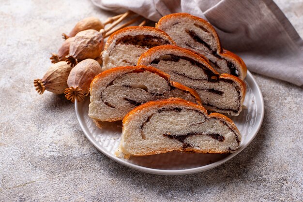 Sweet bread with poppy seeds