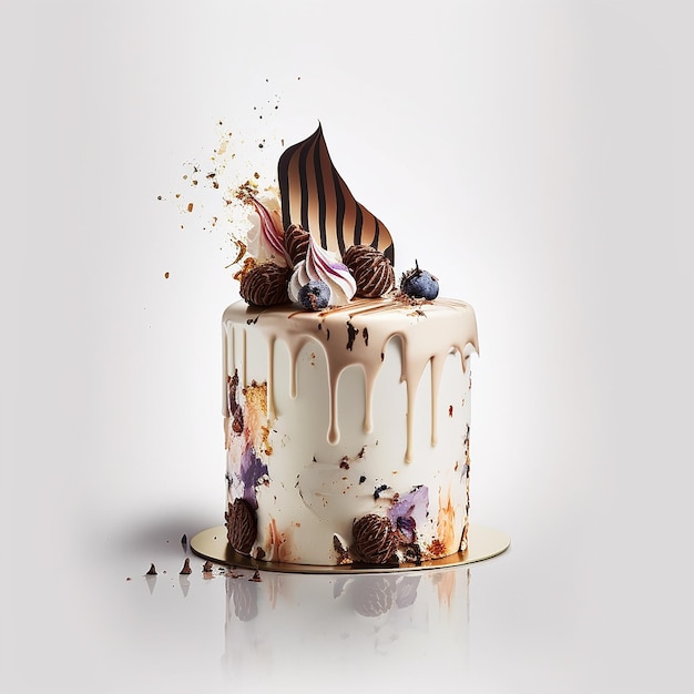 Sweet Cake for Birthday Party Illustration Generative AI