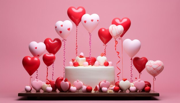 Photo sweet cake with balloons