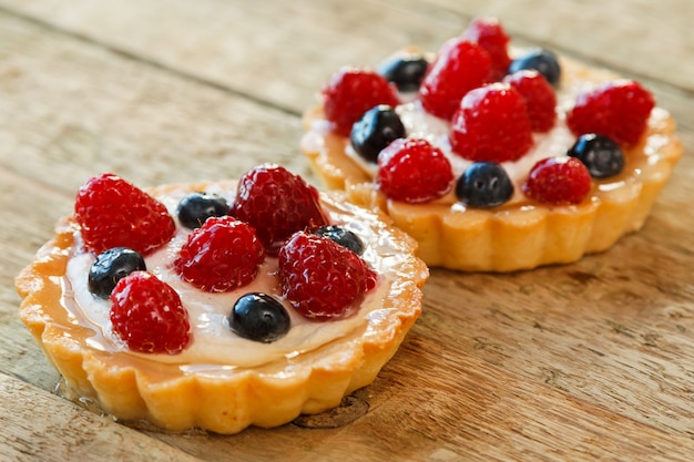 Sweet cakes with berries