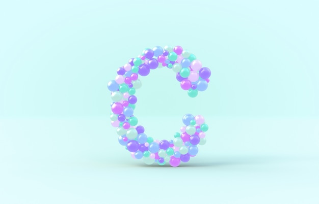 Sweet candy balls letter C