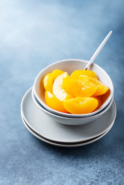 Sweet canned peaches