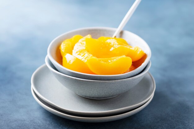 Sweet canned peaches