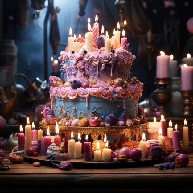 Foto celebrazione dolce una torta pastel elegante