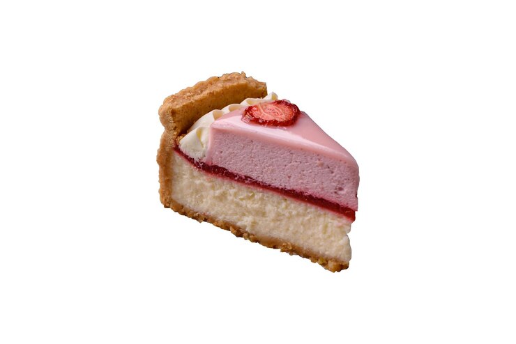 Photo sweet cheesecake with mascarpone or philadelphia cheese jelly and strawberries