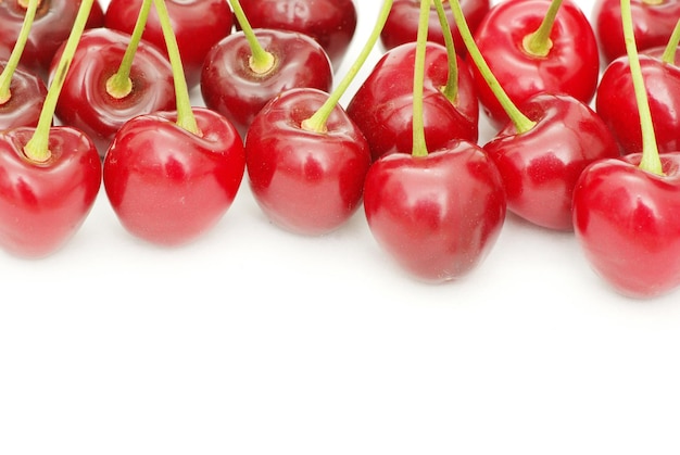 Sweet cherry isolated on white