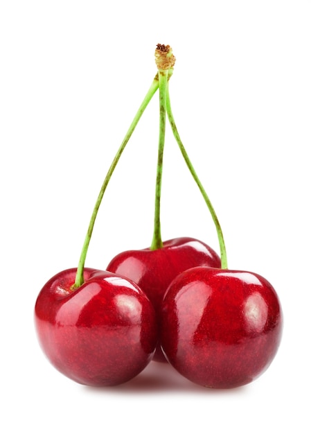 Sweet cherry isolated on white