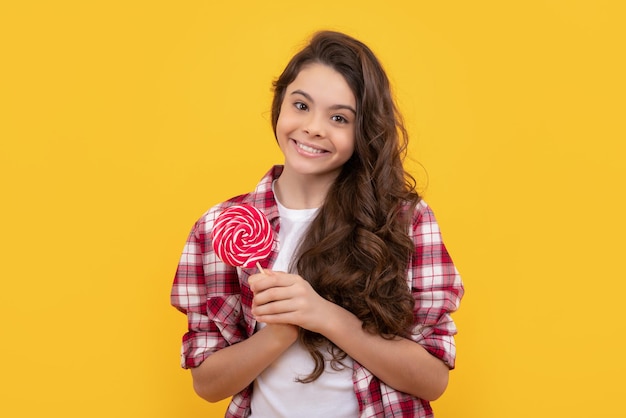 Sweet childhood life teen dental care sweet tooth yummy happy girl hold lollipop lollipop child