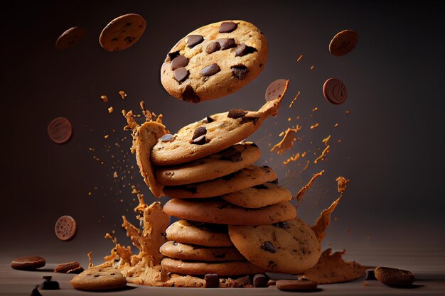 Sweet chocolate chip cookies Generative Ai