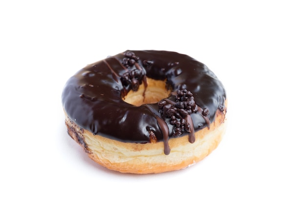 Sweet chocolate donuts isolated on white background