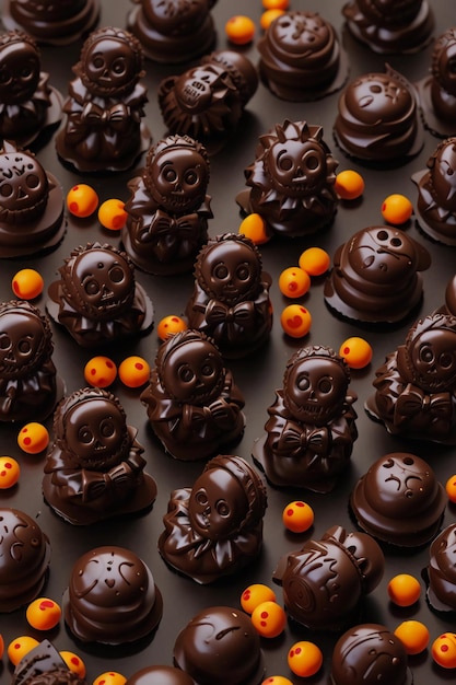 sweet chocolate and halloween candies