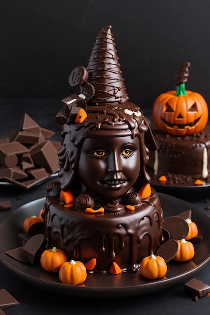 sweet chocolate and halloween candies