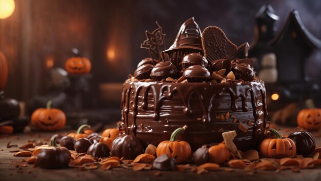 sweet chocolate and halloween candies