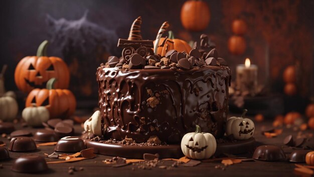 sweet chocolate and halloween candies