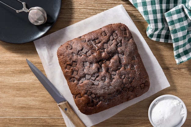 Sweet chocolate sponge cake