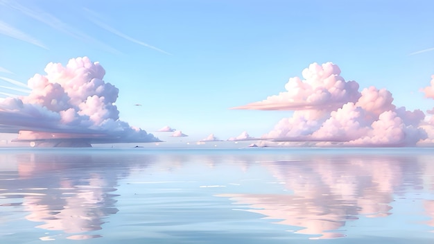 Sweet clouds dream water art Ai