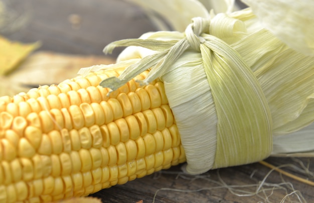 Sweet cob on the  leaf