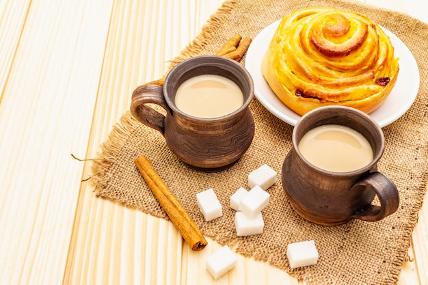 Sweet coffee hot autumn drink concept