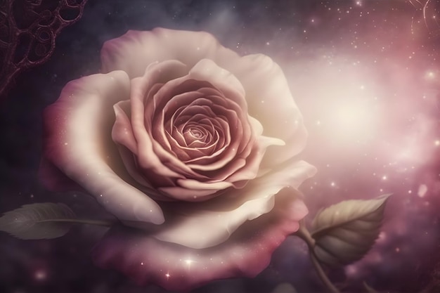 Sweet color roses in soft style for background Neural network AI generated