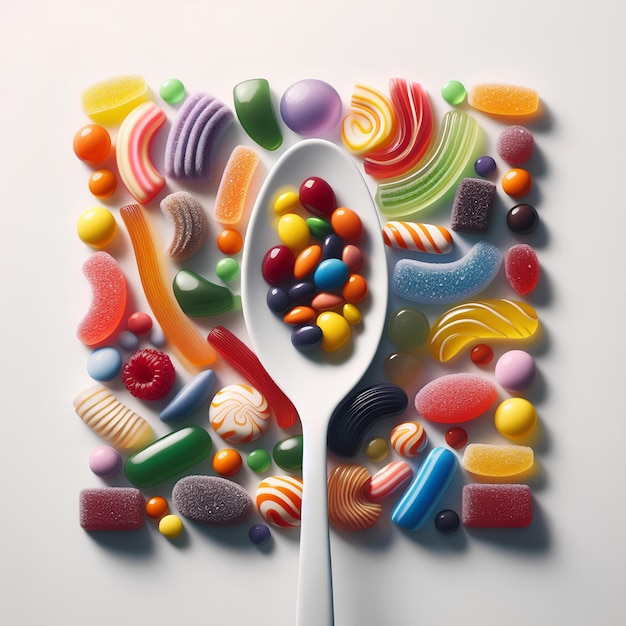 Foto sfondo di caramelle colorate dolci