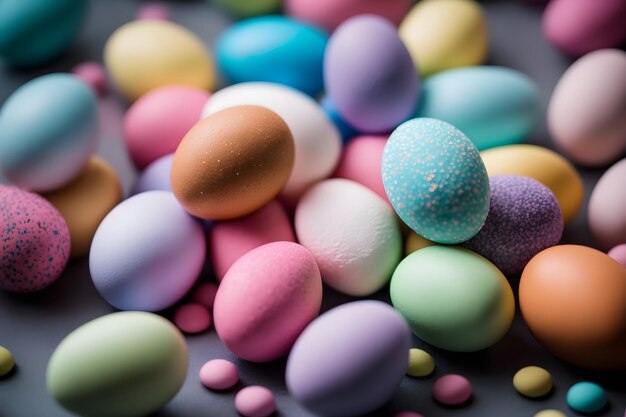 Sweet colorful easter eggs background national holiday celebration concepts