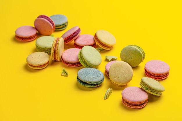 Sweet and colorful french macaroons