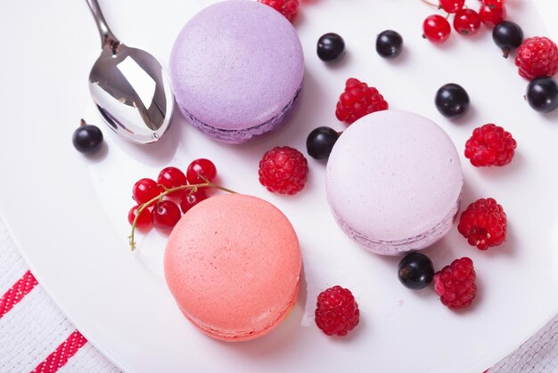 Sweet and colourful french macaroons