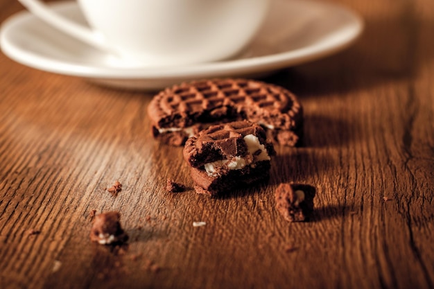 Sweet cookies with a cup of coffee