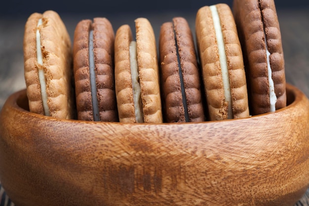 Sweet cookies with milk filling