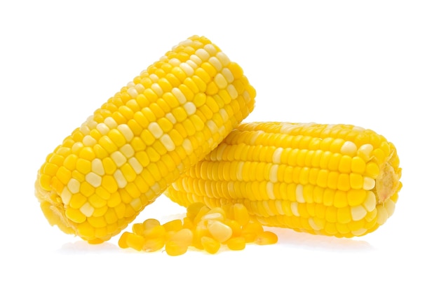 Sweet corn isolated on white background.