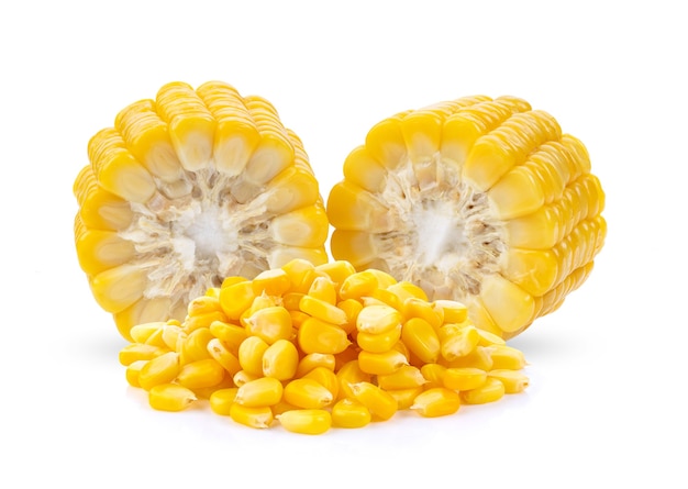 Sweet corn isolated on white 