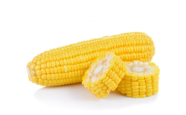 Sweet corn isolated on white