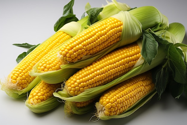 Sweet corn on white background