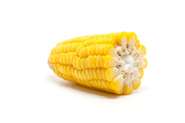 Sweet corn on white for food ingredients and cooking concept