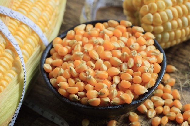 sweet corn with dried seed