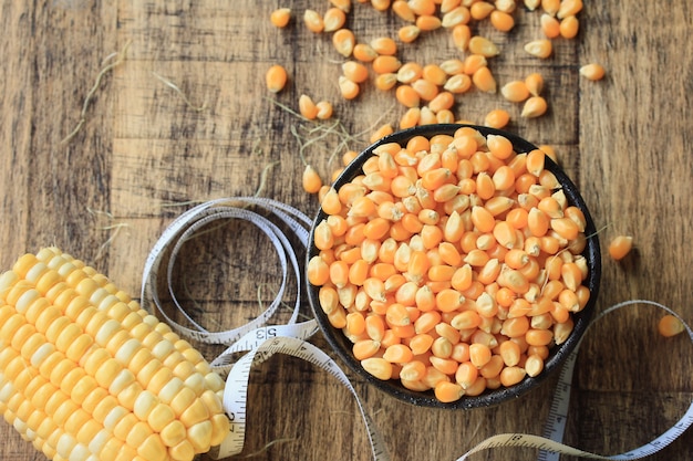 sweet corn with dried seed