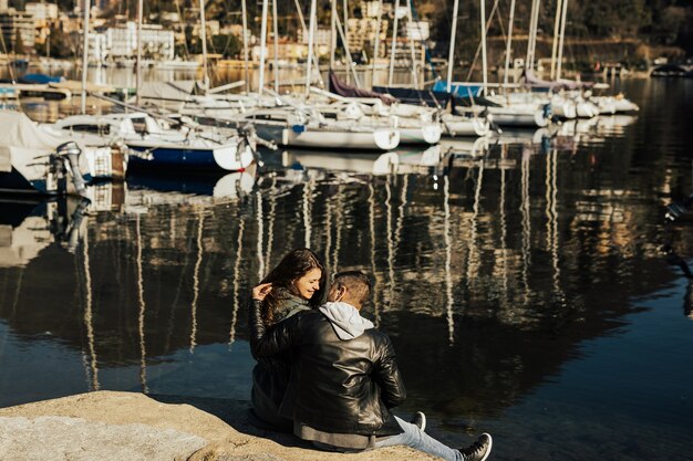 Sweet couple looking at each other.