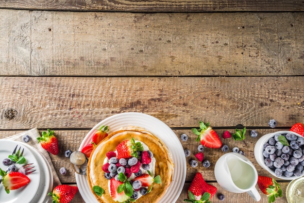 Sweet crepes with berries