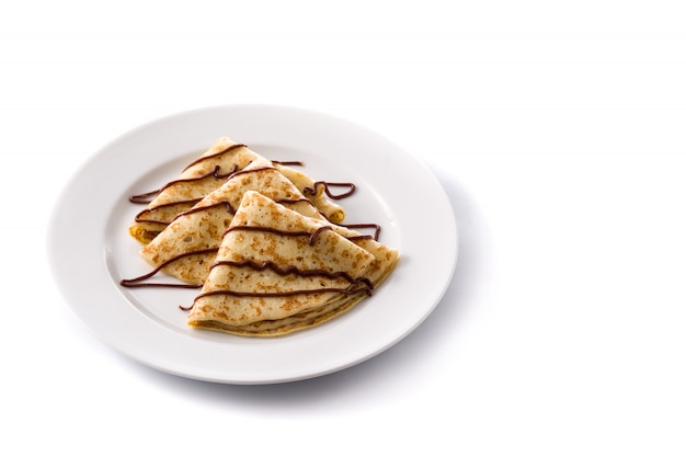 Sweet crepes with chocolate