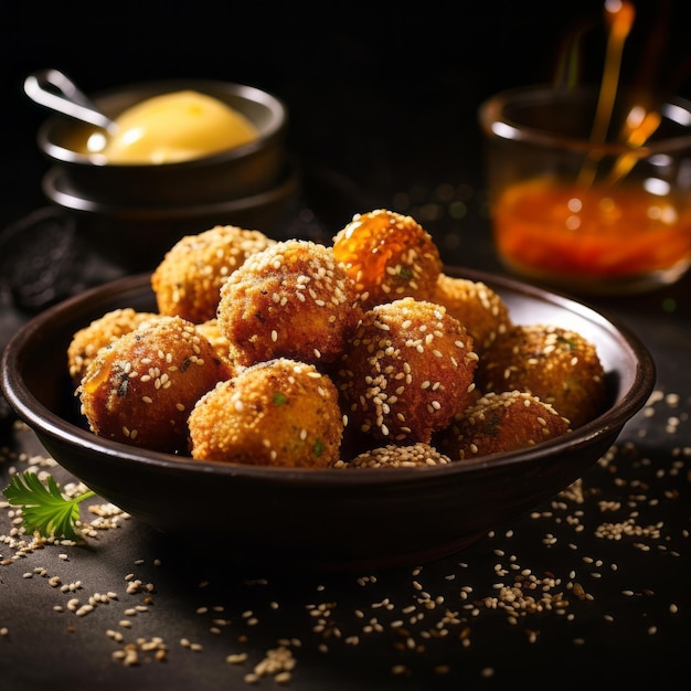 Photo sweet and crunchy indulge in honeyed millet poppers for a high energy boost