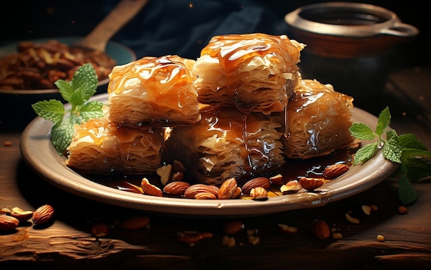 Sweet Delicacy Baklava A Scrumptious Pastry Delight Generative AI