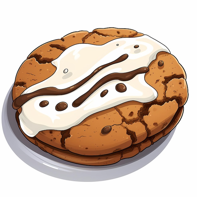 Sweet Delight Cartoon Molasses Cookie with Playful Black Lines