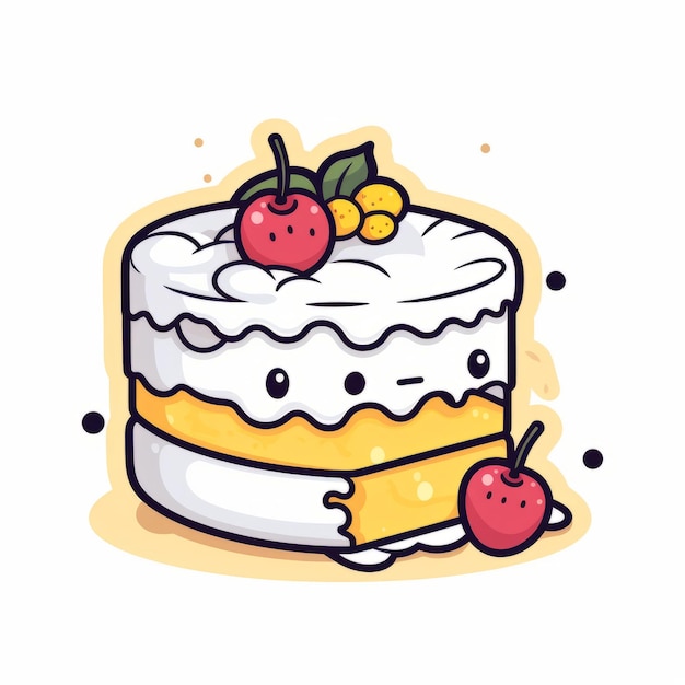 Sweet Delights A Cute and Pastel Cake Journey in Sanrio and Gudetama Inspired Illustration