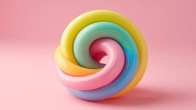 Sweet Dessert of Colorful Swirl Candy Generated by AI