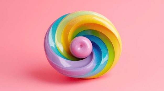 Sweet Dessert of Colorful Swirl Candy Generated by AI