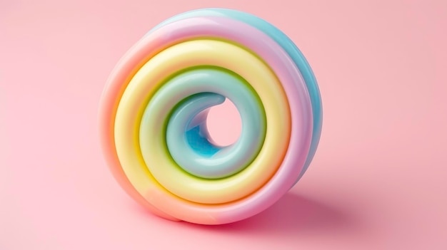 Sweet Dessert of Colorful Swirl Candy Generated by AI