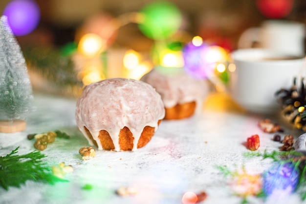 sweet dessert pastries cookies bun or gingerbread christmas treat