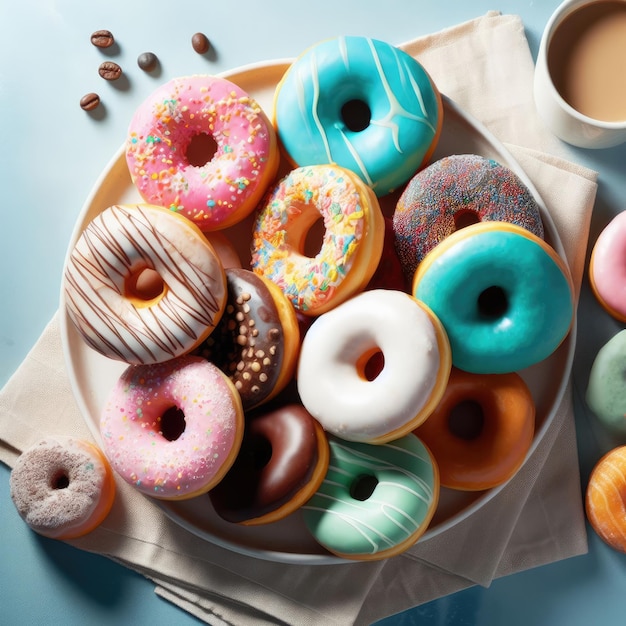 Sweet desserts colorful donuts