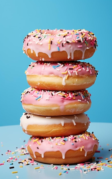 Sweet donuts background Illustration AI Generative